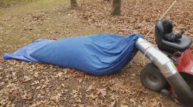 How to make a bagger for a lawn mower using a trash bag